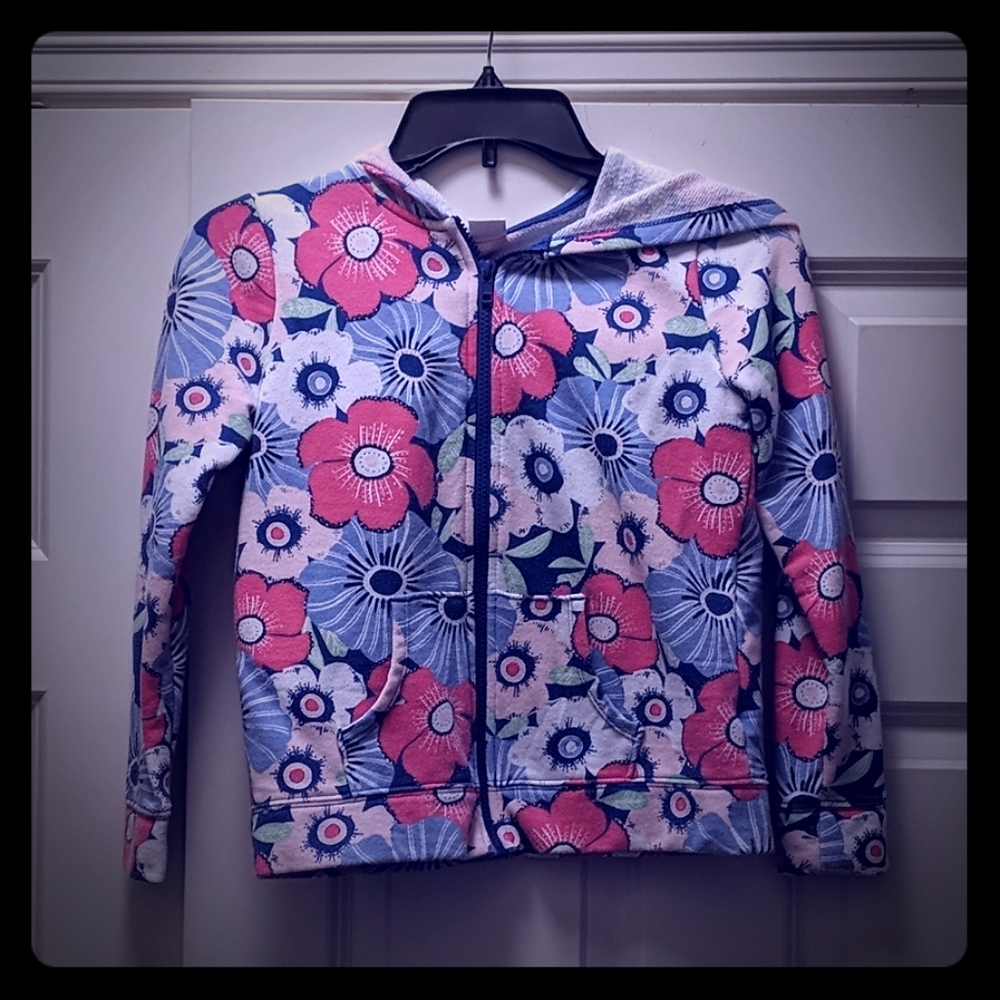EUC hooded floral sweatshirt size 10-12